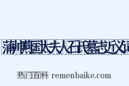 蒲帅燕国太夫人石氏墓志近义词是什么意思的图片